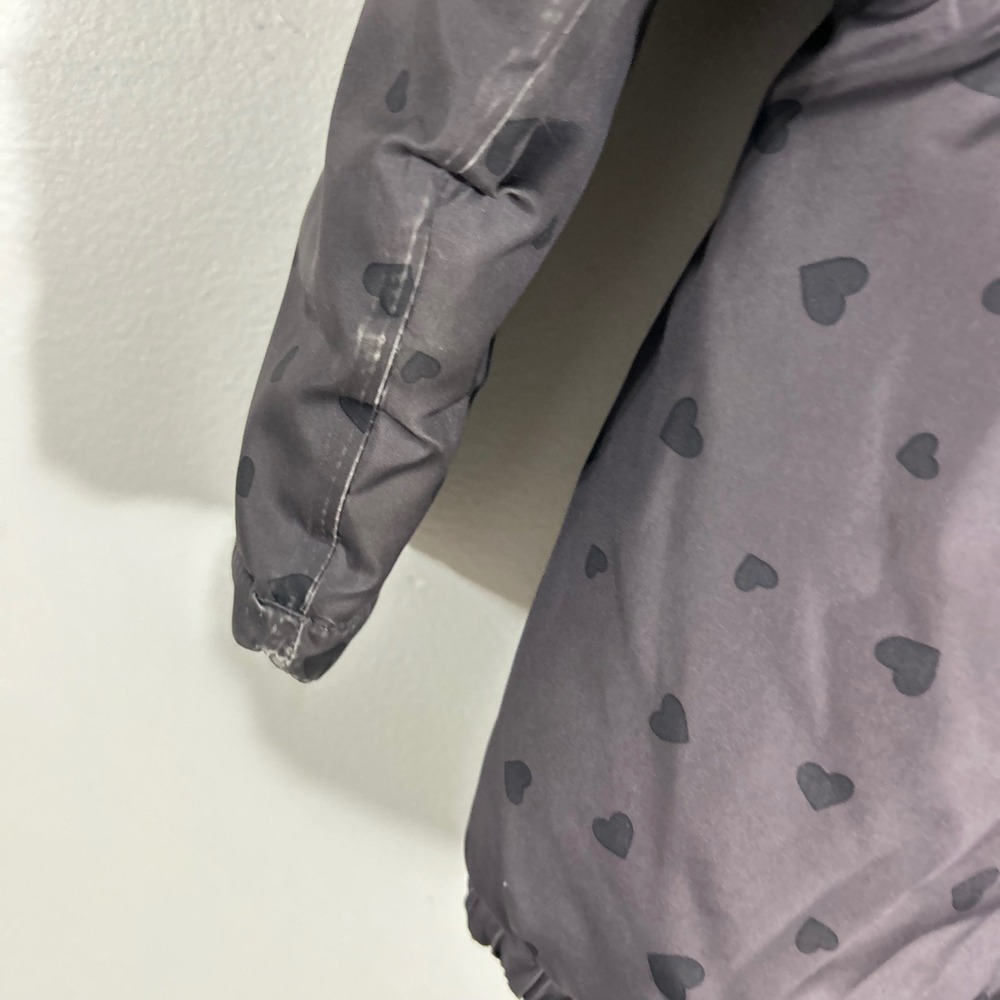 OshKosh B'gosh Parka Kids Size 6 Gray Heart Print Fleece Hooded Winter Coat - Picture 15 of 15